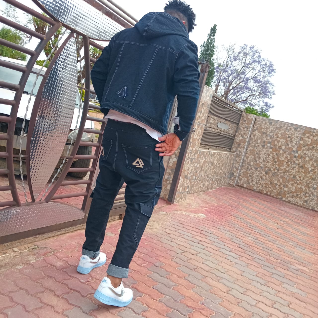 Denim 2 Piece Set Front View